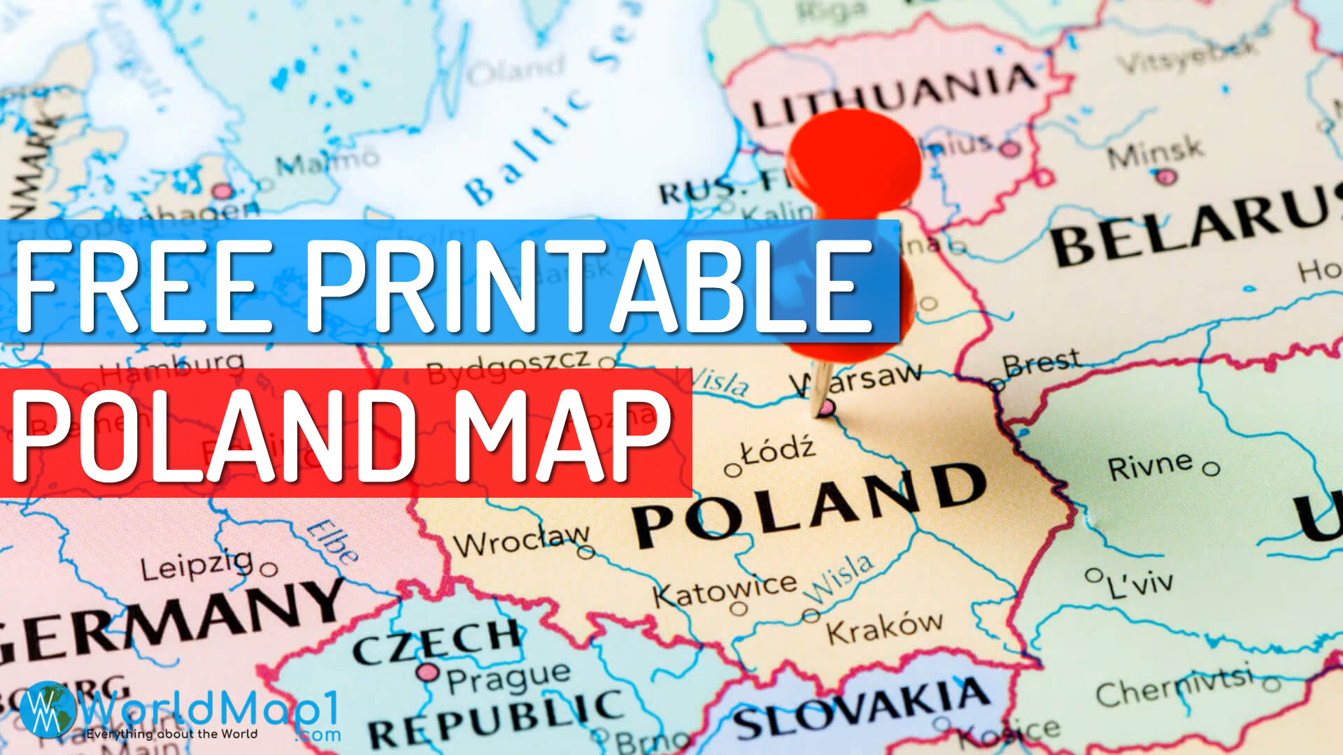 Carte imprimable gratuite et détaillée de la Pologne